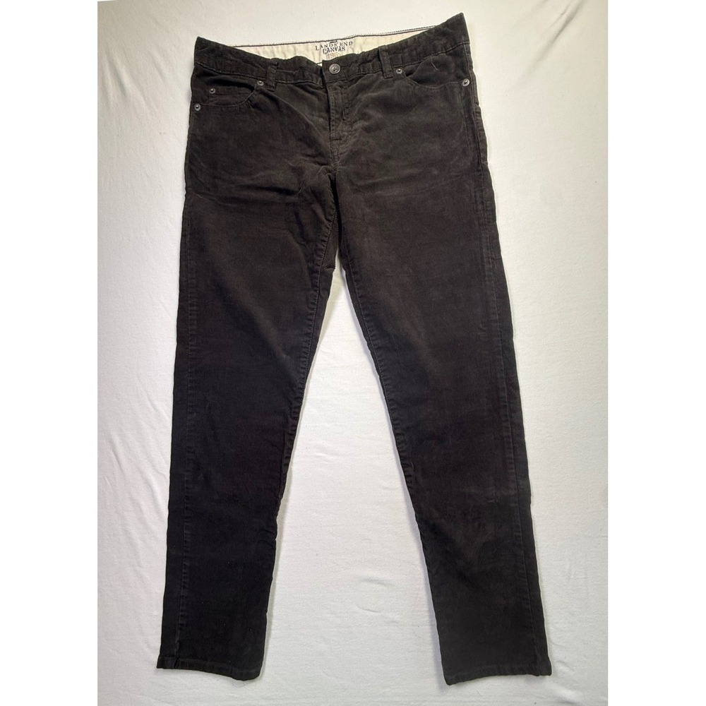 Lands End Canvas 1963 Brown Corduroy Boyfriend Fit Pants Size 27 4 Womens-2580